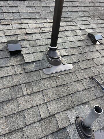 Damage asphalt shingles