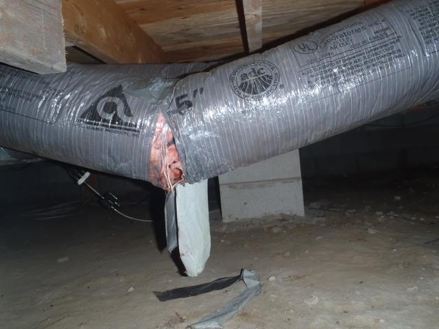 Duct Tape does not Support Flexible Ducts in Salisbury, MD