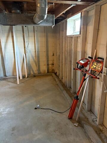 Basement Before Waterproofing and Wall System Installation