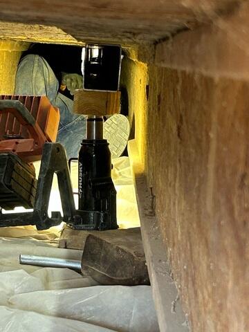 Temporary Support System Inside Crawl Space