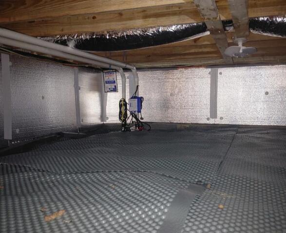 Sump pump system and drainage matting