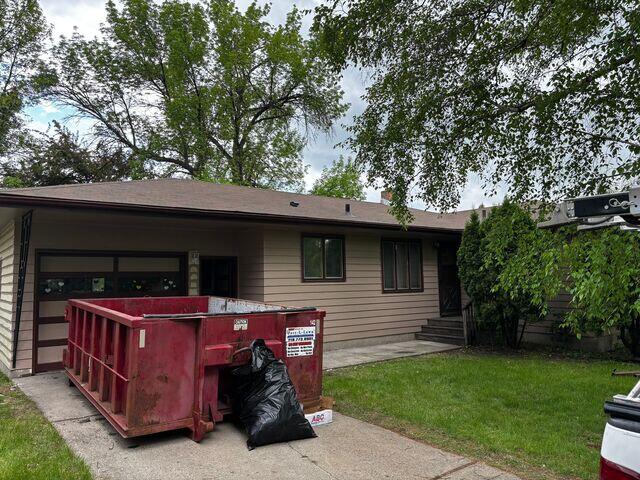 Setting up for asphalt shingle removal