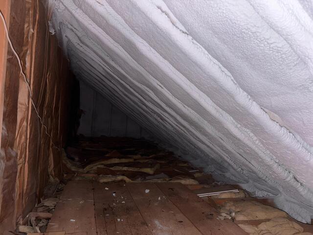 Spray Foamed Side attic in Endicott, NY