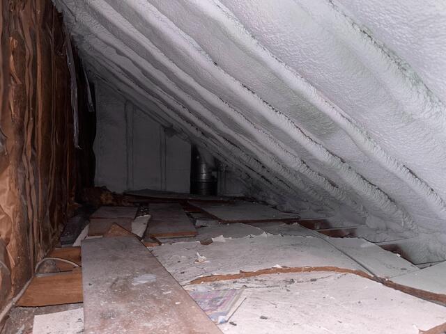 Spray Foamed Side attic in Endicott, NY