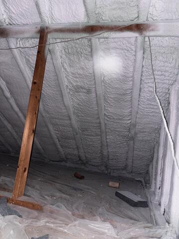 Spray Foamed Side attic in Endicott, NY