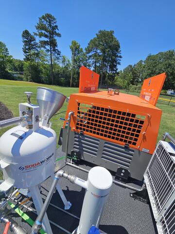 Soda Blasting Machine to Remove Mold on the wood