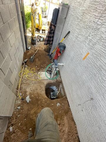 Excavated Foundation Pier Location