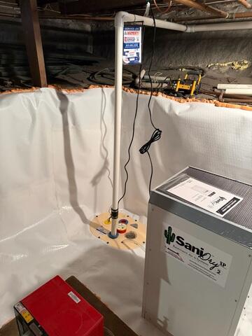 Sump Pump and Dehumidifier