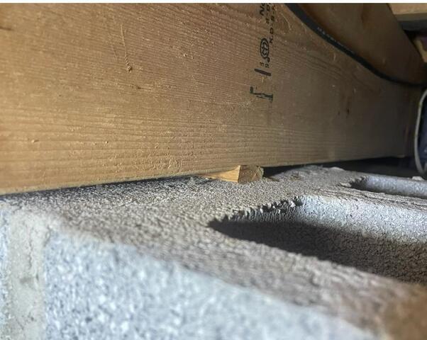 Inspection findings. rotted floor joists that has started splintering