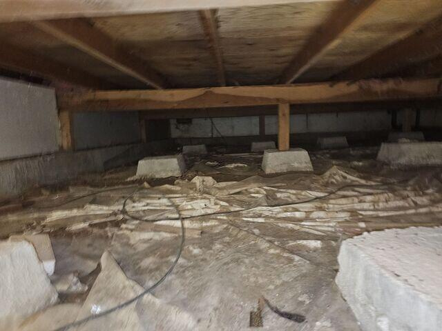 Dirty, musty crawl space