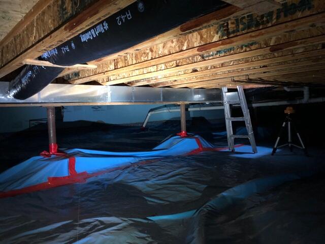 Completed Crawl Space Stabilization with SmartJack Supports