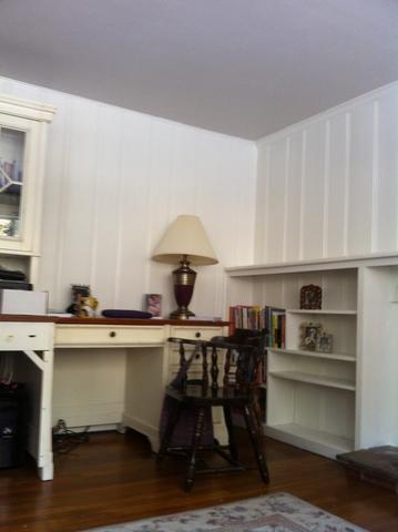 Old Wood Paneling and Bookshelves