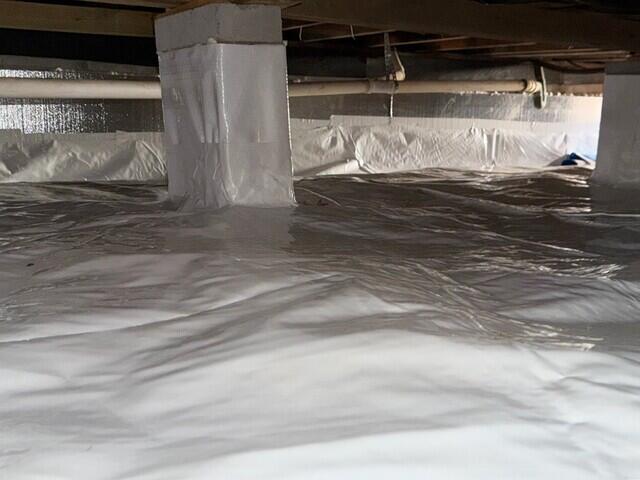 SilverGlo and CleanSpace on the Walls of the Crawl Space