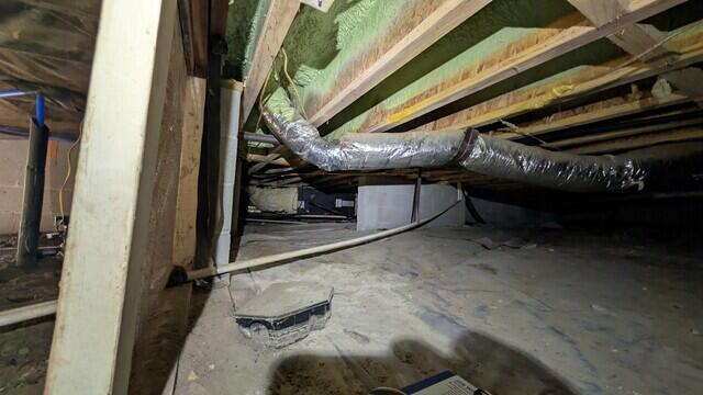 Unprotected Crawl Space