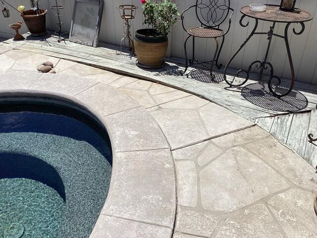 Completed Concrete Leveling Around Swimming Pool