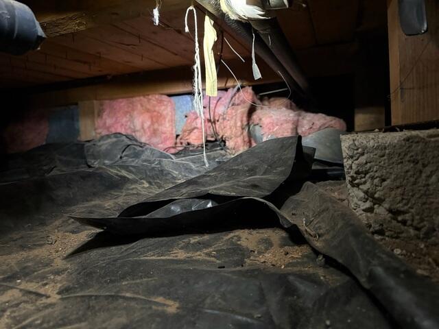 Debris on Vapor Barrier