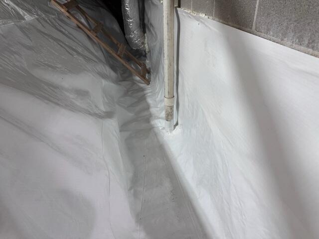 We Install the CleanSpace Liner on the Walls of the Crawl Space.
