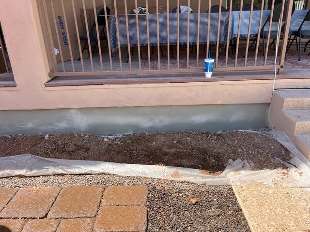 Completed Stem Wall Repair Along Backyard Foundation