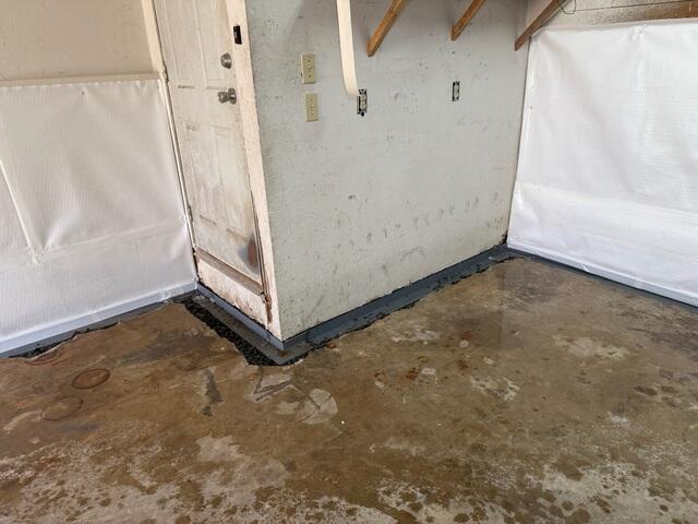 We removed the floor around the walls to install our WaterGuard System.
