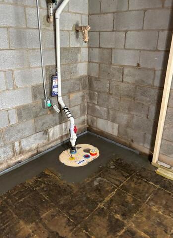 Completed sump pump install