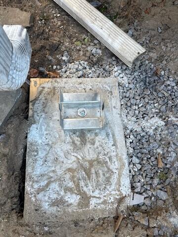 Helical Pier Porch Brackets in Footing