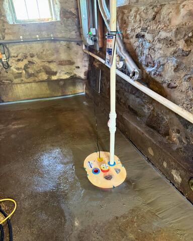 Fully Featured Sump Pump Installed