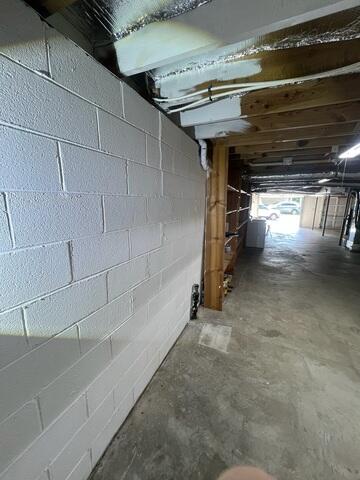 Bowing Basement Wall Prior to Repair