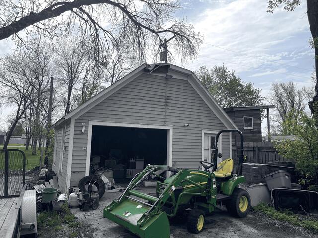 Strom damaged garage roof