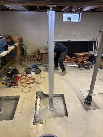 SmartJacks Secured to Footings and Main Beam