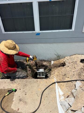 Complete Helical Pier Installation