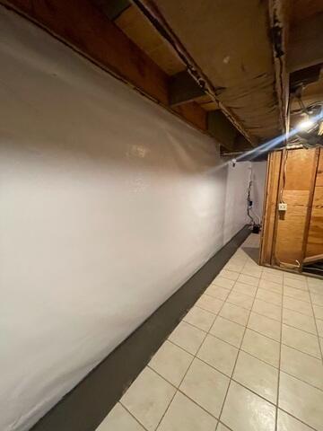 Waterproofed Basement Wall