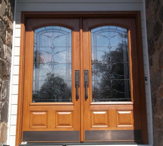 Classic Craft Mahogany Double Door System Installed