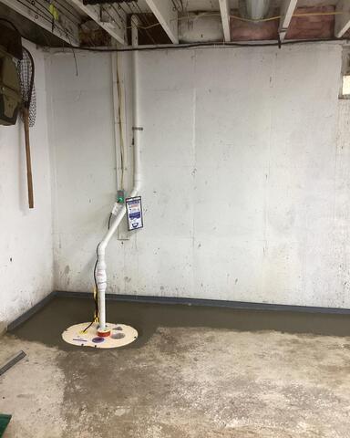 A Newly Installed Sump Pump System