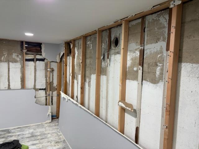 Exposed Basement Foundation Walls Before Waterproofing
