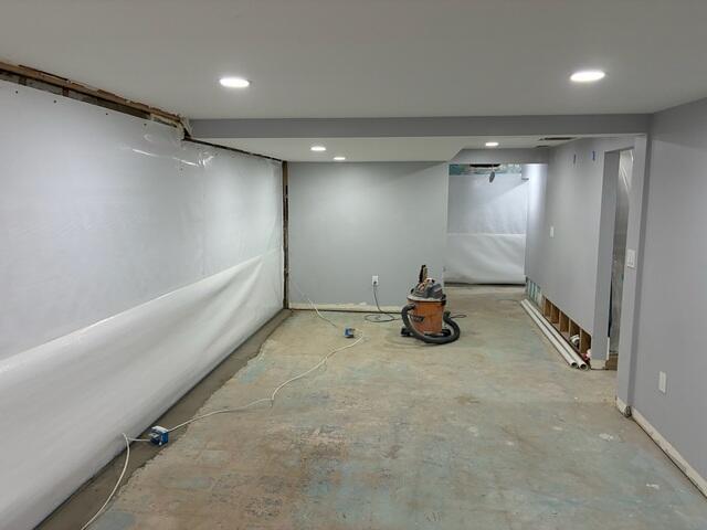 Completed Basement Waterproofing System in San Diego