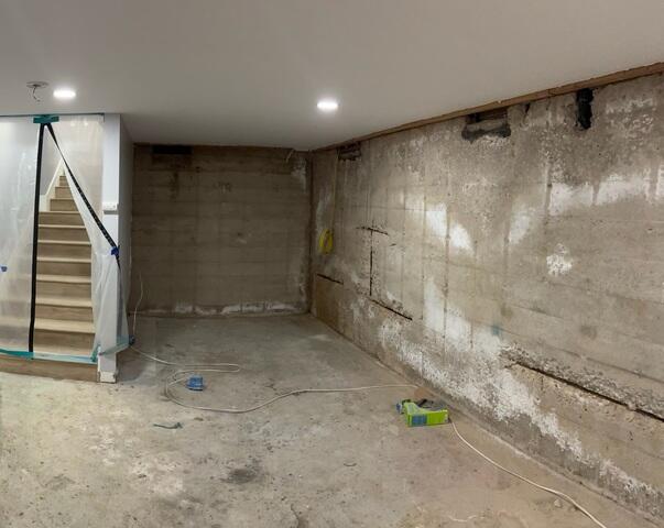 Exposed Foundation During San Diego Basement Repair