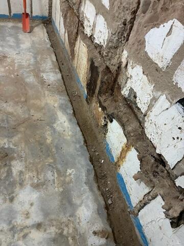 Concrete Foundation Wall Repair During Waterproofing