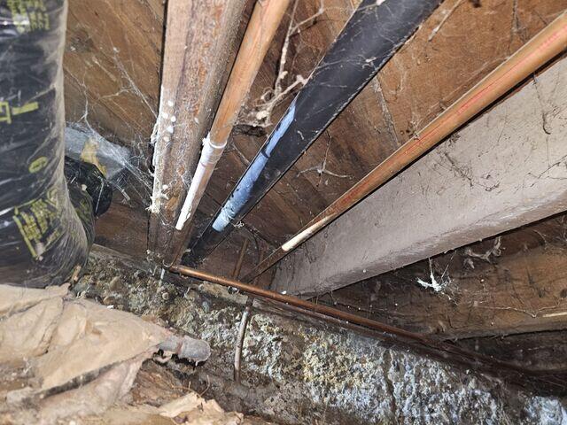 Nasty, Sagging Crawl Space Beams