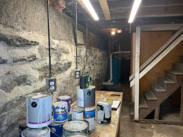 Sheering Fieldstone Foundation Wall