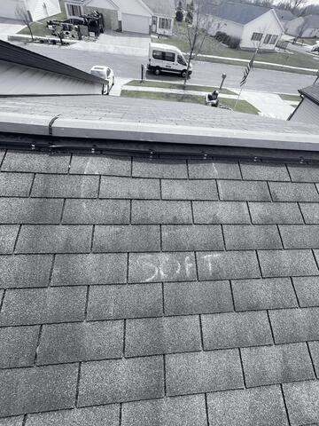 Sinking section of roof