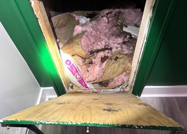 Previously Dirty Fiberglass Insulation