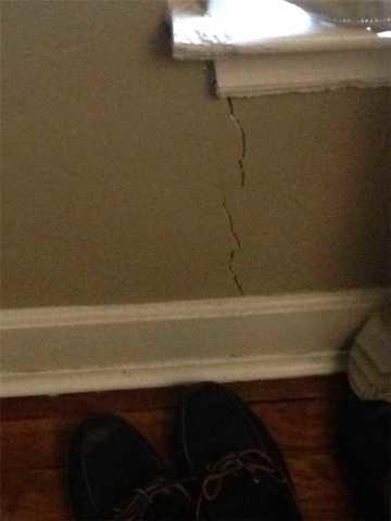 Interior Drywall Crack Shows Foundation Issue