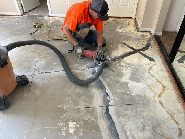 Preparing a Cracked Concrete Slab for Repair