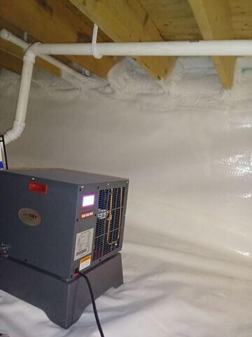 Spray Foam Insulation & SaniDry Sedona Dehumidifier