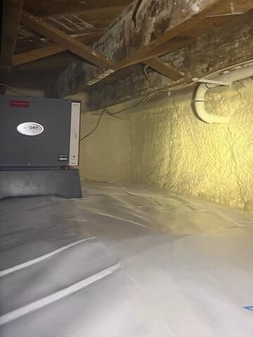 Dehumidifier in Crawl Space