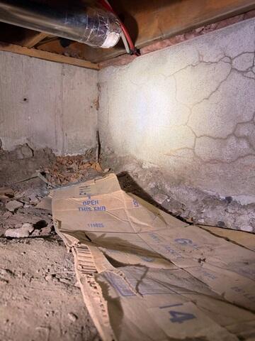 Dirty, Damp Crawl Space