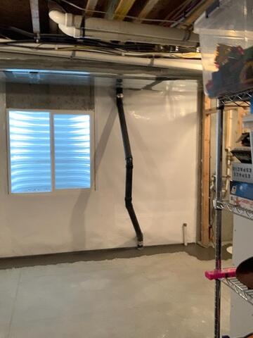 Completed Basement Waterproofing System in Draper, UT
