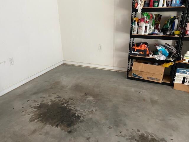 Settled Garage Floor Before Leveling