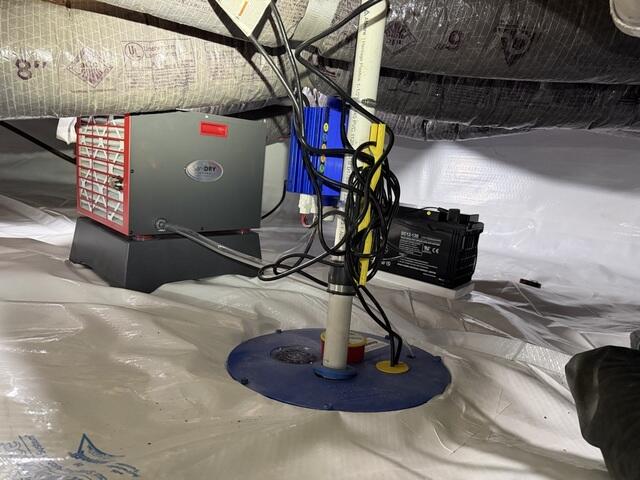 Crawl Space Encapsulation with SuperSump and SaniDry Sedona Installation