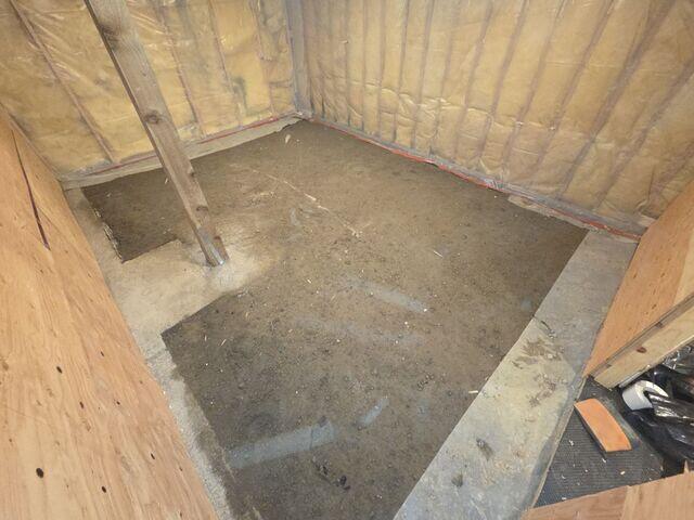 Damp dirty crawl space